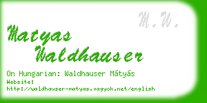 matyas waldhauser business card