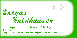 matyas waldhauser business card